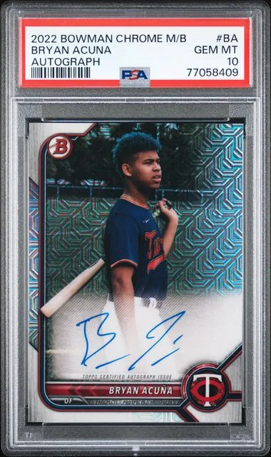 2022 Bowman Chrome Mega Box Bryan Acuna Autograph #BCMA-BA card image