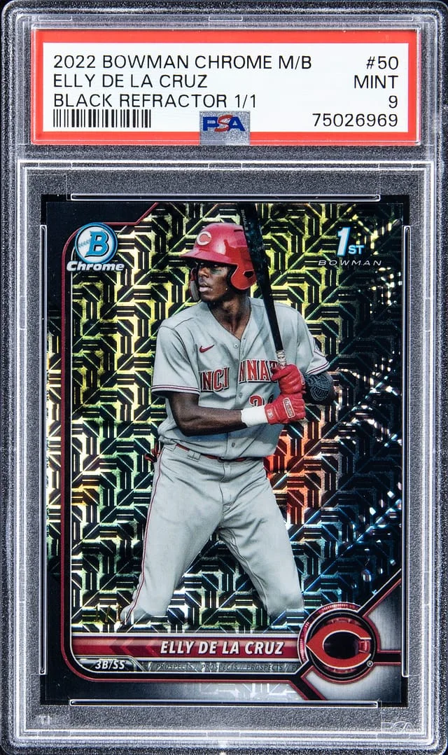 2022 Bowman Chrome Mega Box Elly De La Cruz Black Refractor #BCP-50 card image
