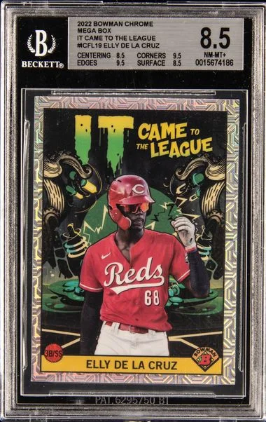 2022 Bowman Chrome Mega Box Elly De La Cruz It Came For The League Orange Refractor #ICFL-19 card image