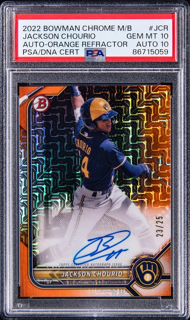 2022 Bowman Chrome Mega Box Jackson Chourio Autographed #BCMA-JCR card image