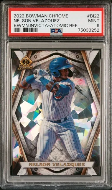 2022 Bowman Chrome Nelson Velazquez Bowman Invicta Atomic Refractor #BI22 card image