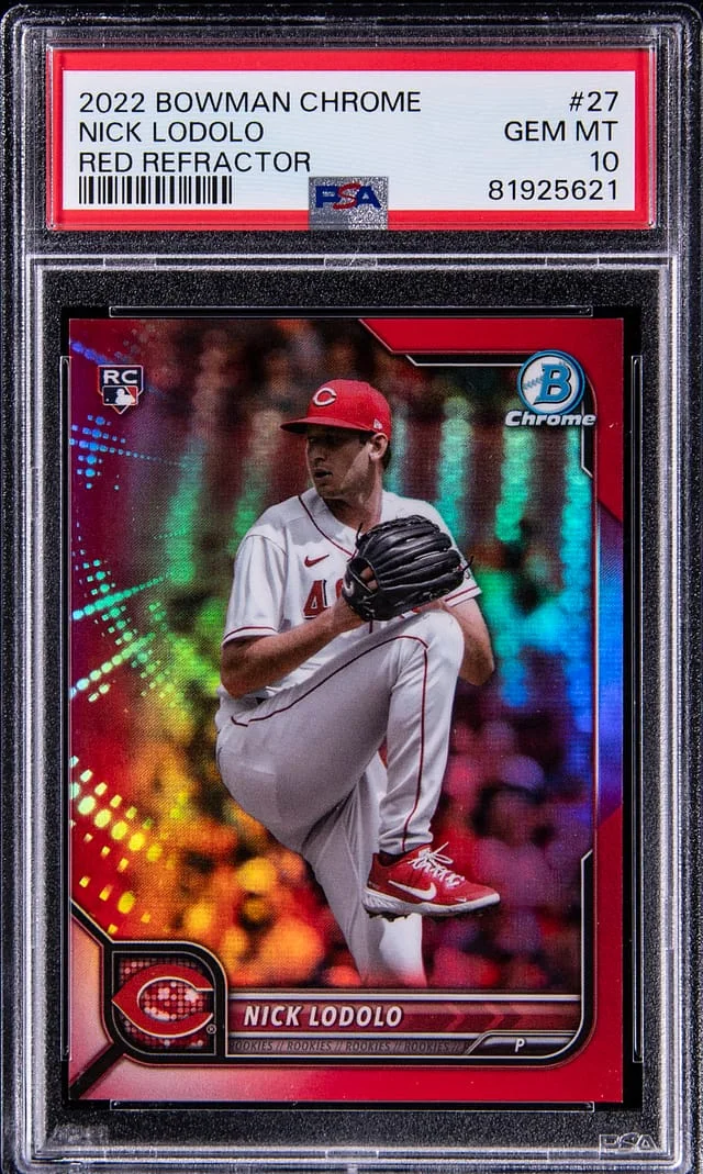 2022 Bowman Chrome Nick Lodolo Red Refractor #27 card image