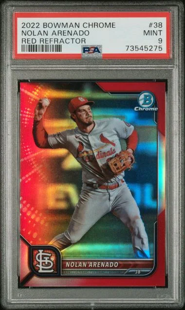2022 Bowman Chrome Nolan Arenado Red Refractor #38 card image