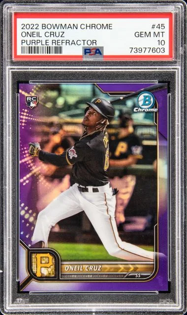 2022 Bowman Chrome Oneil Cruz Purple Refractor #45 card image