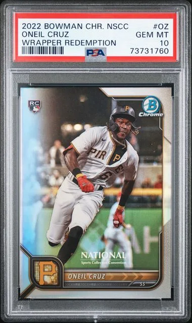 2022 Bowman Chrome Oneil Cruz National Sports Collectors Convention Wrapper Redemption #OZ card image