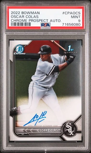 2022 Bowman Chrome Oscar Colas Prospect Autographs #CPA-OCS card image