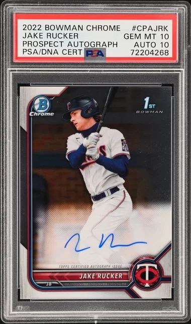 2022 Bowman Chrome Prospect Autographs Cpajrk Jake Rucker #no-number card image