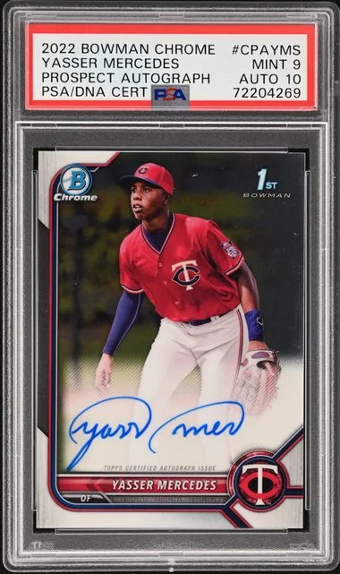 2022 Bowman Chrome Prospect Autographs Cpayms Yasser Mercedes #no-number card image