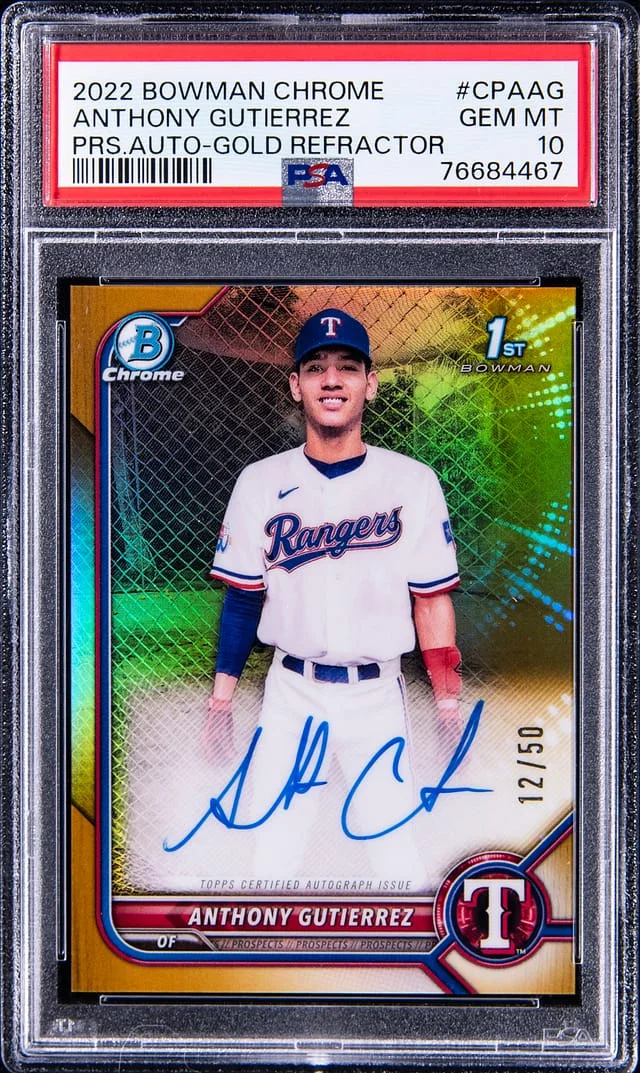 2022 Bowman Chrome Prospects Anthony Gutierrez Autograph-Gold Refractor #CPAAG card image
