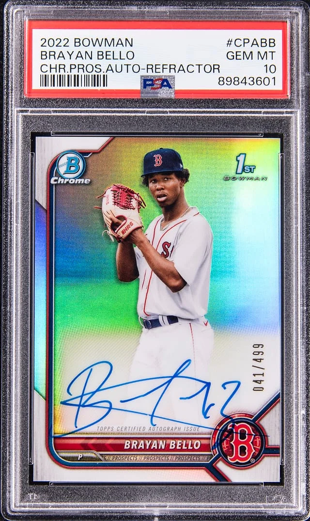 2022 Bowman Chrome Prospects Brayan Bello Autograph Refractor #CPA-BB card image