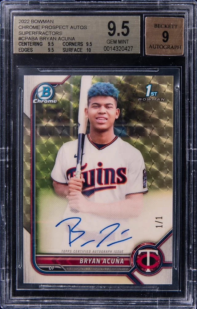 2022 Bowman Chrome Prospects Bryan Acuna Autographs SuperFractor #CPA-BA card image