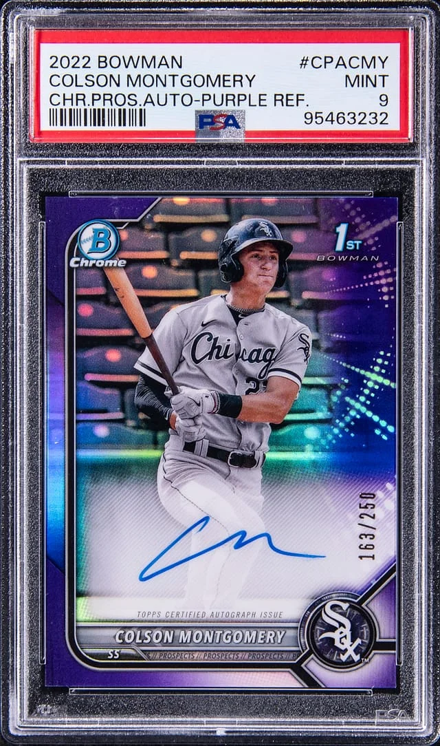 2022 Bowman Chrome Prospects Colson Montgomery Autograph Purple Refractor #CPA-CMY card image