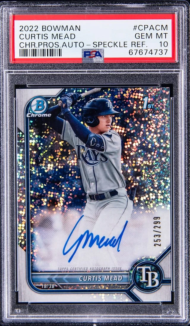 2022 Bowman Chrome Prospects Curtis Mead Autograph - Speckle Refractor #CPACM card image