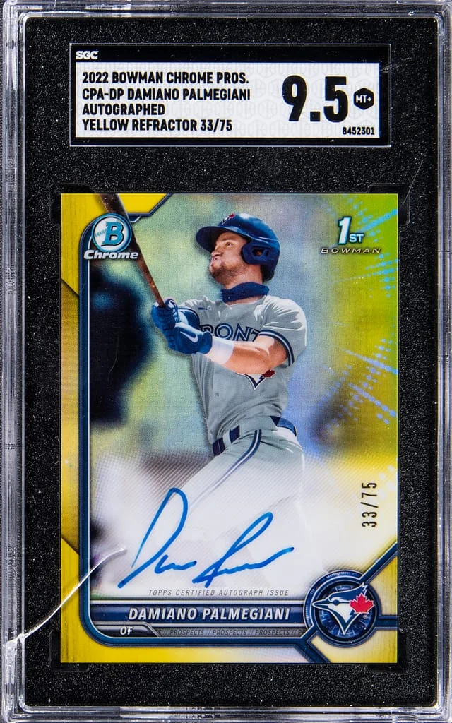 2022 Bowman Chrome Prospects Damiano Ralmegiani Yellow Refractor #CPA-DP card image