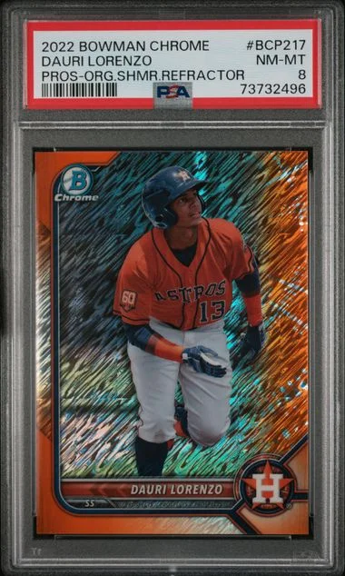 2022 Bowman Chrome Prospects Dauri Lorenzo Orange Shimmer Refractor #BCP-217 card image