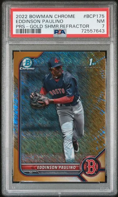 2022 Bowman Chrome Prospects Eddinson Paulino Gold Shimmer Refractor #BCP-175 card image