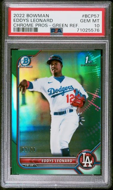 2022 Bowman Chrome Prospects Eddys Leonard Green Refractor #BCP57 card image