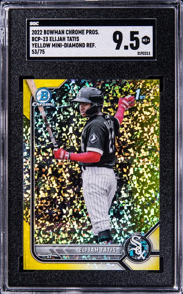 2022 Bowman Chrome Prospects Elijah Tatis Yellow Mini Diamond Refractor #BCP23 card image