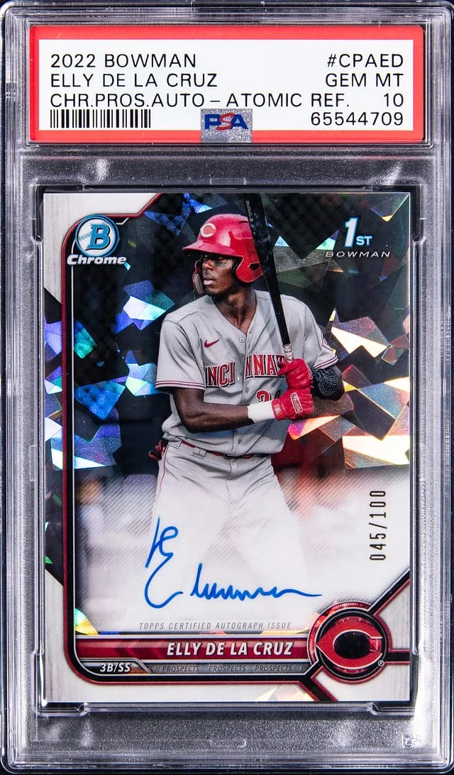 2022 Bowman Chrome Prospects Elly De La Cruz Autograph Gold Refractor #CPA-ED card image