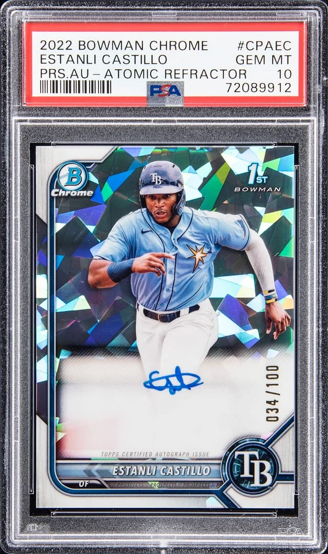 2022 Bowman Chrome Prospects Estanli Castillo Autograph - Atomic Refractor #CPAEC card image
