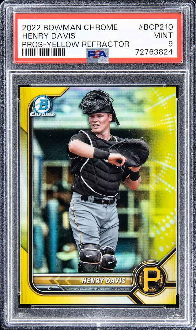 2022 Bowman Chrome Prospects Henry Davis Yellow Refractor #BCP210 card image