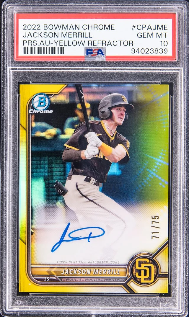 2022 Bowman Chrome Prospects Jackson Merrill Green Atomic Refractor #CPAJME card image