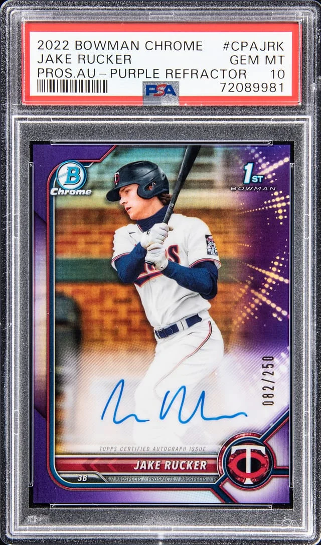 2022 Bowman Chrome Prospects Jake Rucker Autograph - Purple Refractor #CPAJRK card image