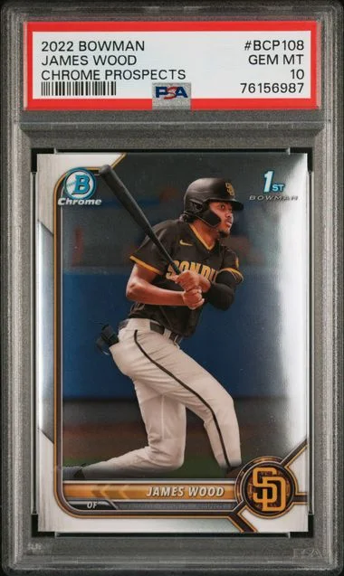 2022 Bowman Chrome Prospects James Wood #BCP-108 card image