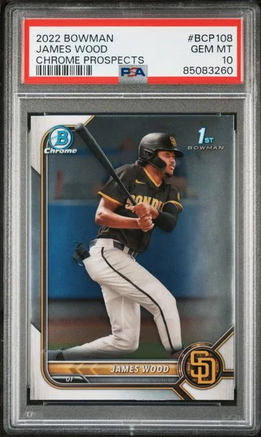 2022 Bowman Chrome Prospects James Wood #BCP108 card image