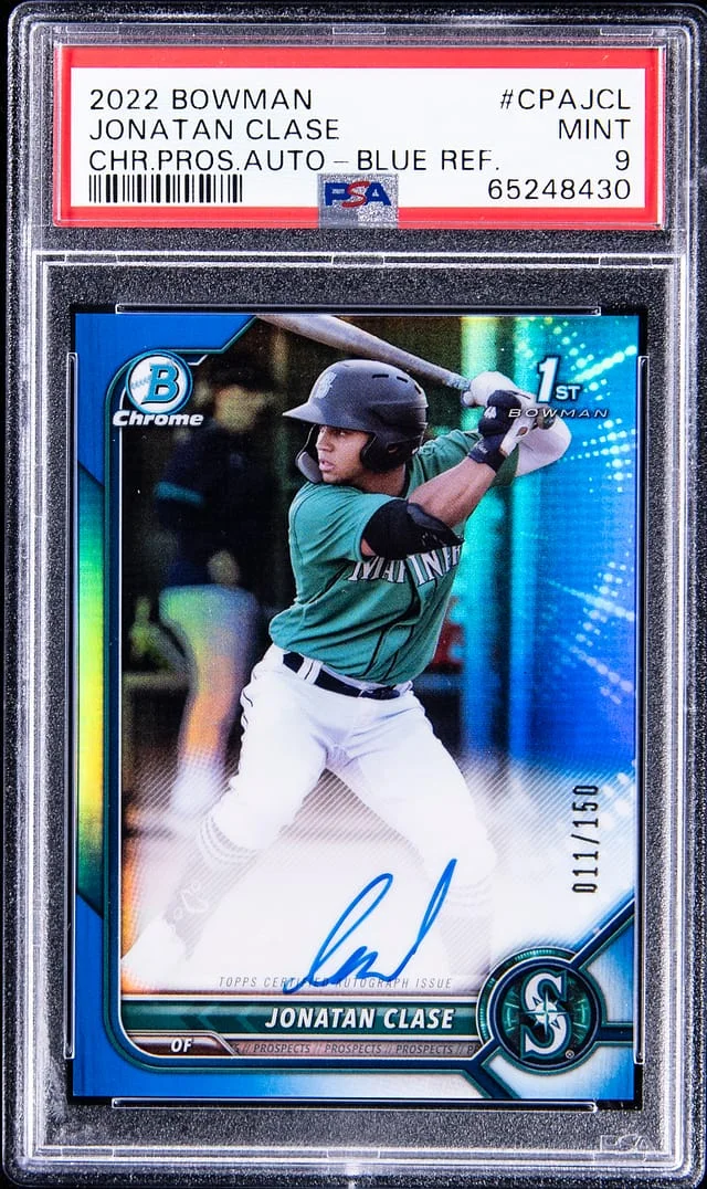 2022 Bowman Chrome Prospects Jonatan Clase Blue Refractor #CPAJCL card image