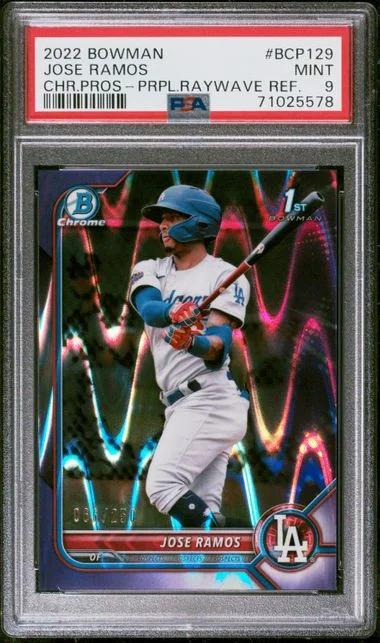 2022 Bowman Chrome Prospects Jose Ramos Purple Raywave Refractor #BCP129 card image