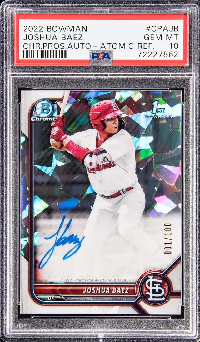 2022 Bowman Chrome Prospects Joshua Baez Autographed Atomic Refractor #CPA-JB card image