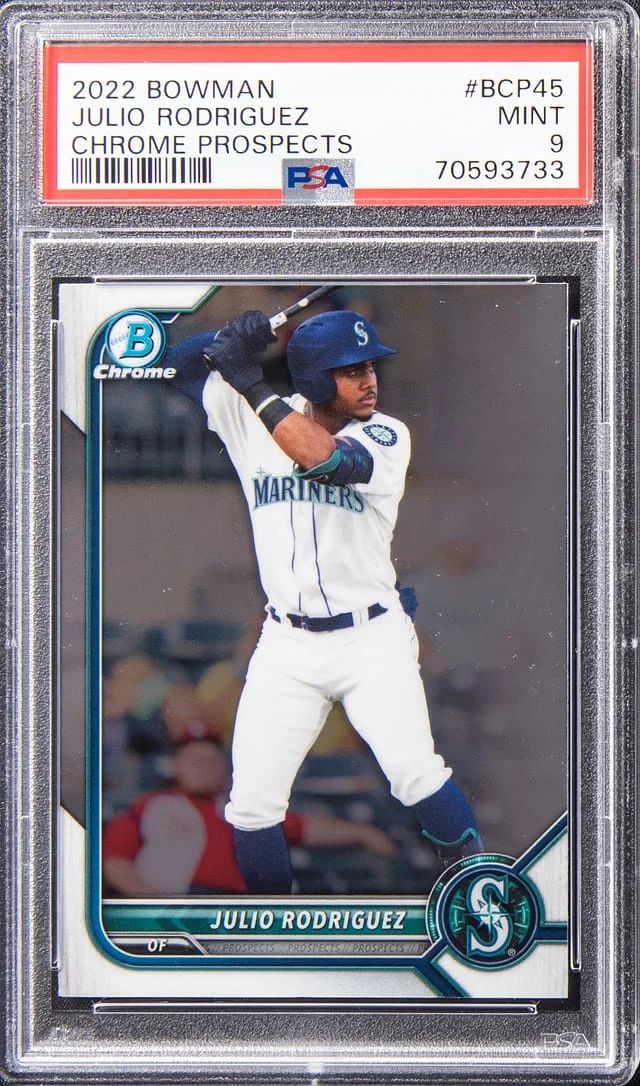 2022 Bowman Chrome Prospects Julio Rodriguez Purple Raywave Refractor #BCP-45 card image