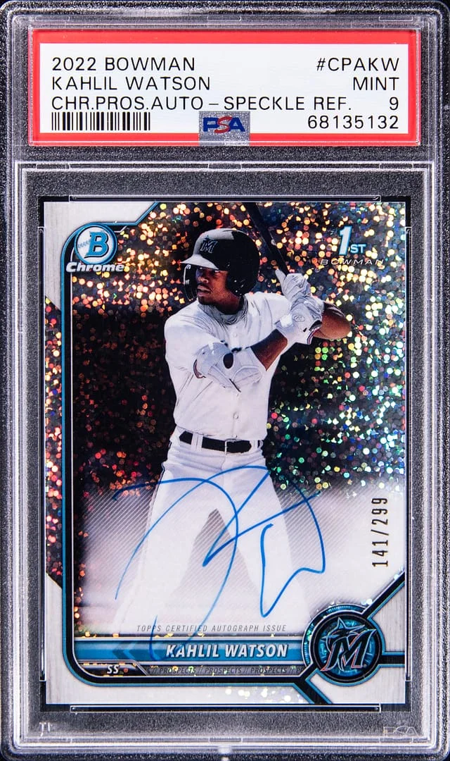 2022 Bowman Chrome Prospects Kahlil Watson Autograph Speckle Refractor #CPA-KW card image