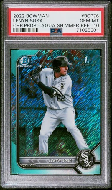 2022 Bowman Chrome Prospects Lenyn Sosa Aqua Shimmer Refractor #BCP-76 card image