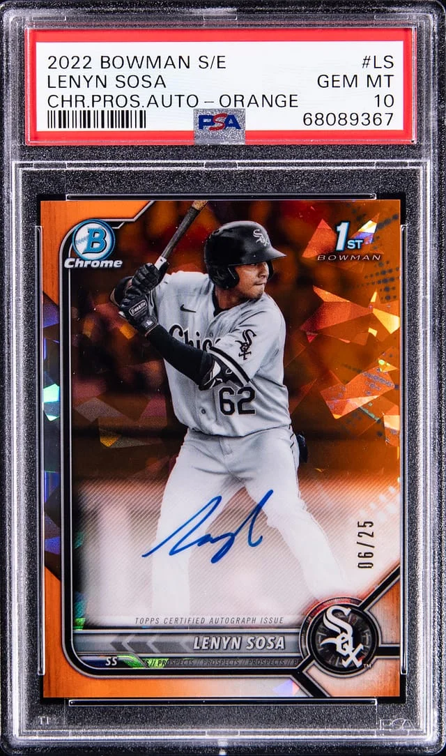 2022 Bowman Chrome Prospects Lenyn Sosa Sapphire Edition Orange #BSPA-LS card image