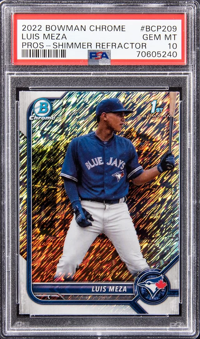 2022 Bowman Chrome Prospects Luis Meza Shimmer Refractor #BCP-209 card image