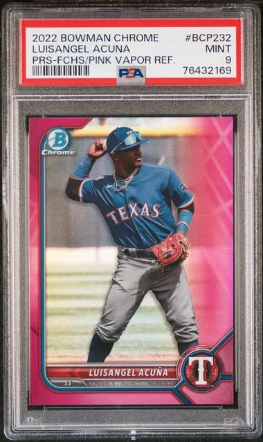 2022 Bowman Chrome Prospects Luisangel Acuna Fuchsia/Pink Vapor Refractor #BCP232 card image