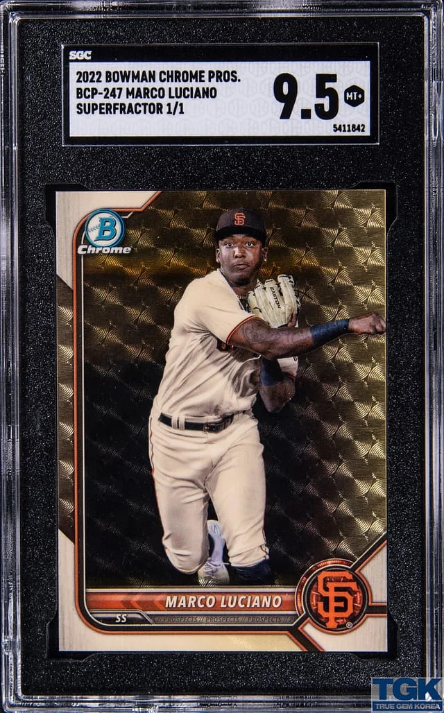 2022 Bowman Chrome Prospects Marco Luciano SuperFractor #BCP-247 card image