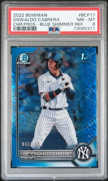 2022 Bowman Chrome Prospects Oswaldo Cabrera #BCP17 card image