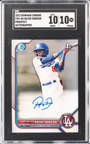 2022 Bowman Chrome Prospects Rayne Doncon Autographed #CPARD card image
