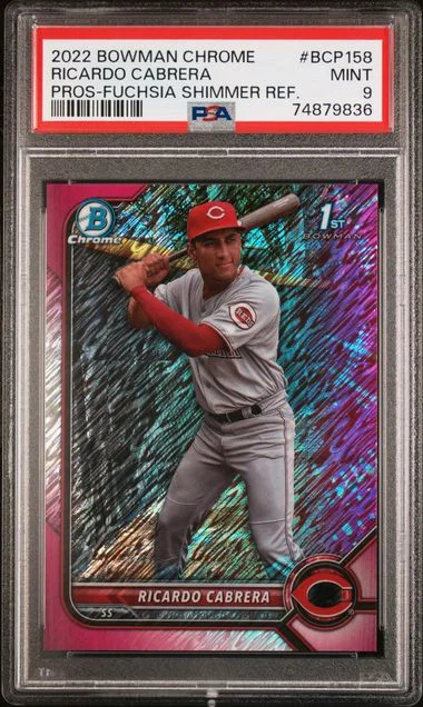 2022 Bowman Chrome Prospects Ricardo Cabrera Fuchsia Shimmer Refractor #BCP158 card image