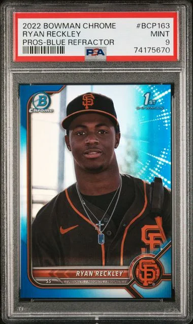 2022 Bowman Chrome Prospects Ryan Reckley Blue Refractor #BCP-163 card image