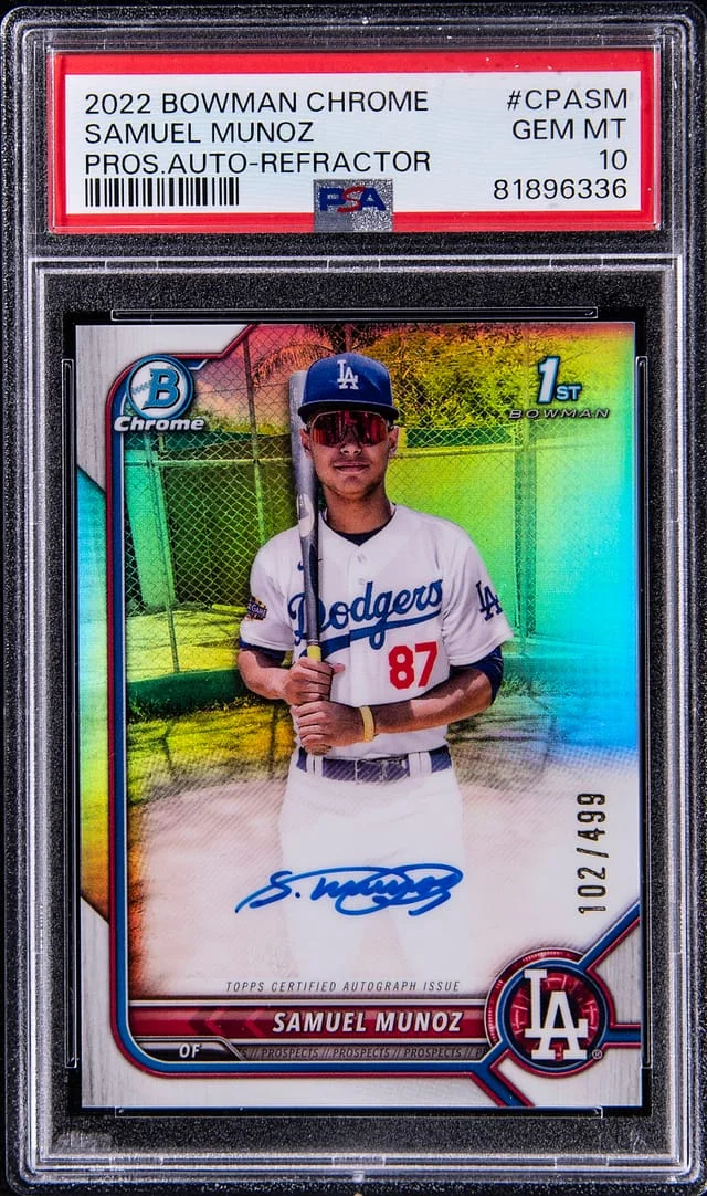 2022 Bowman Chrome Prospects Samuel Munoz Autograph Refractor #CPA-SM card image