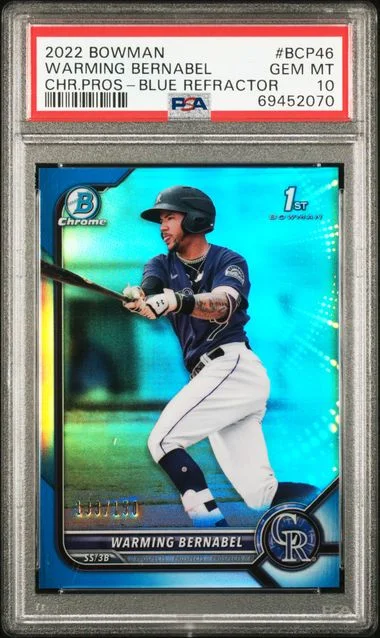 2022 Bowman Chrome Prospects Warming Bernabel Blue Refractor #BCP-46 card image