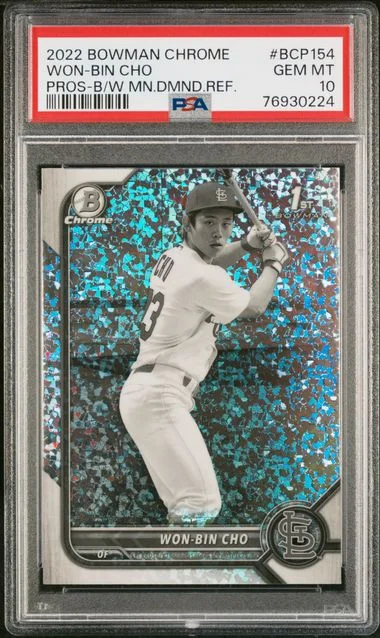 2022 Bowman Chrome Prospects Won-Bin Cho Purple Refractor #BCP154 card image
