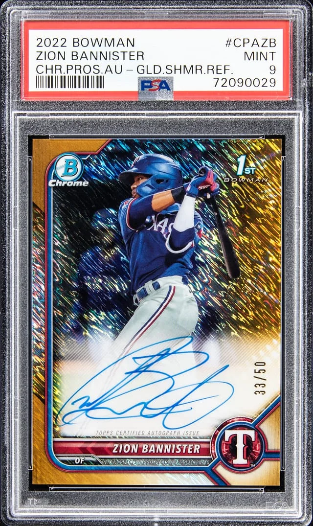 2022 Bowman Chrome Prospects Zion Bannister Autograph - Gold Shimmer Refractor #CPAZB card image