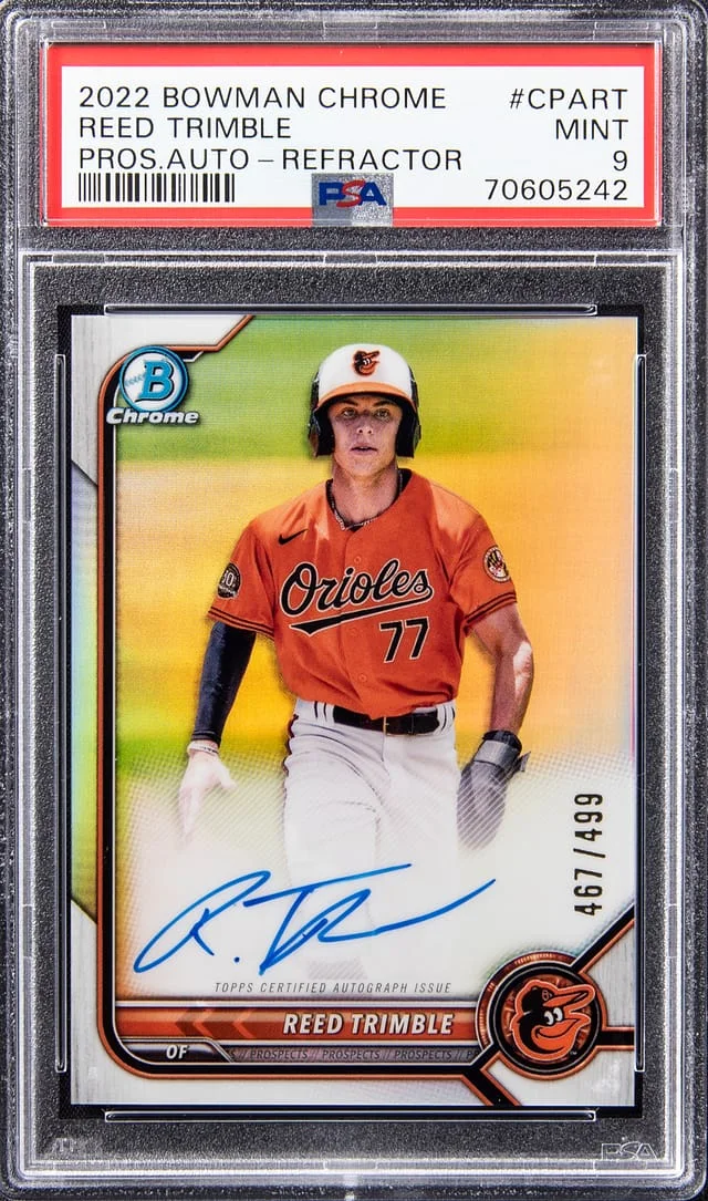 2022 Bowman Chrome Reed Trimble Prospect Autograph Refractor #CPA-RT card image