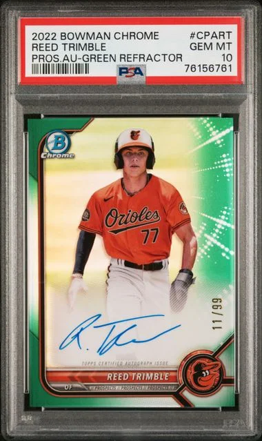 2022 Bowman Chrome Reed Trimble Prospect Autographs #CPART card image