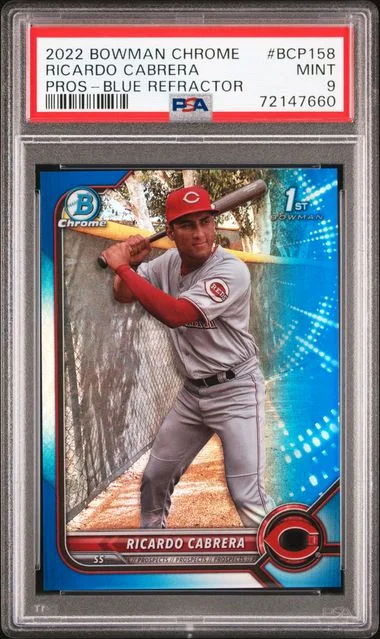 2022 Bowman Chrome Ricardo Cabrera Blue Refractor #BCP158 card image
